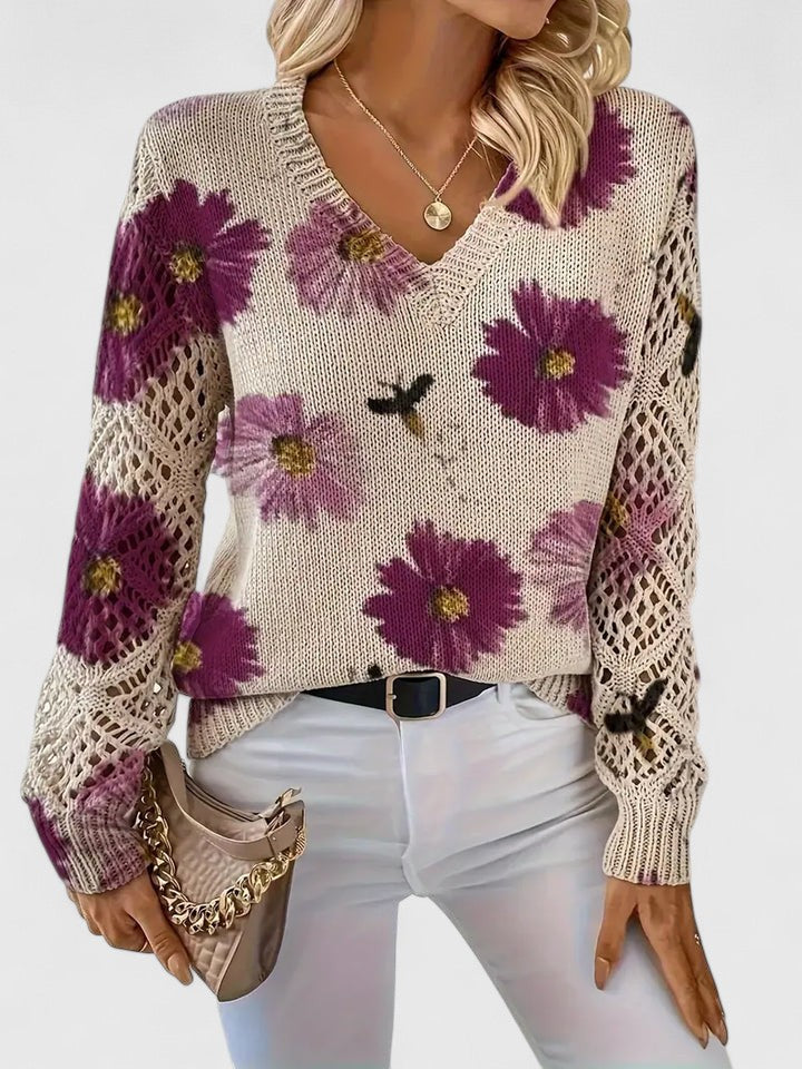 Violet | Elegant Floral Sweater