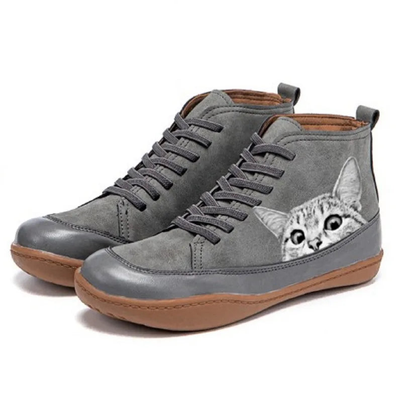 Felina | Leather Ankle Boots for Cat Lovers