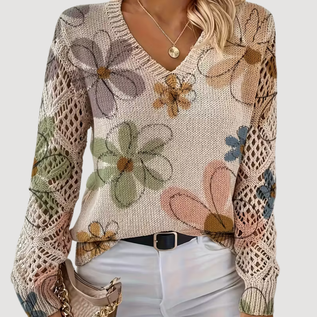 Violet | Elegant Floral Sweater