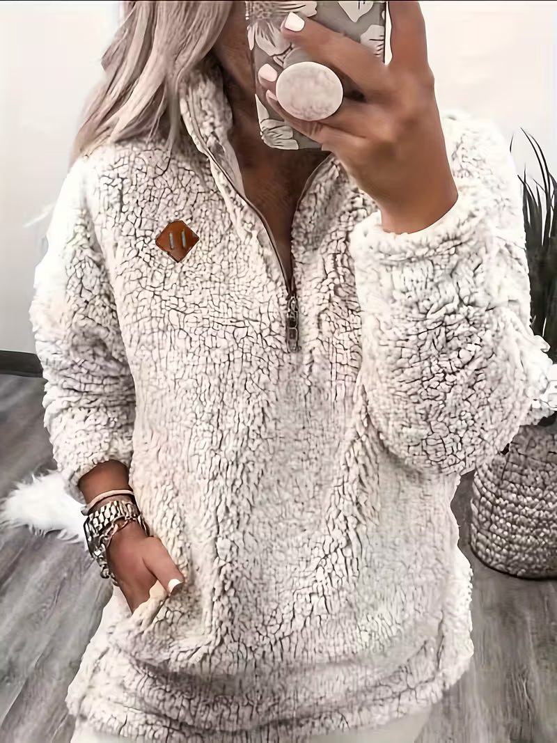 Aviana | Teddy Sweater with Zipper