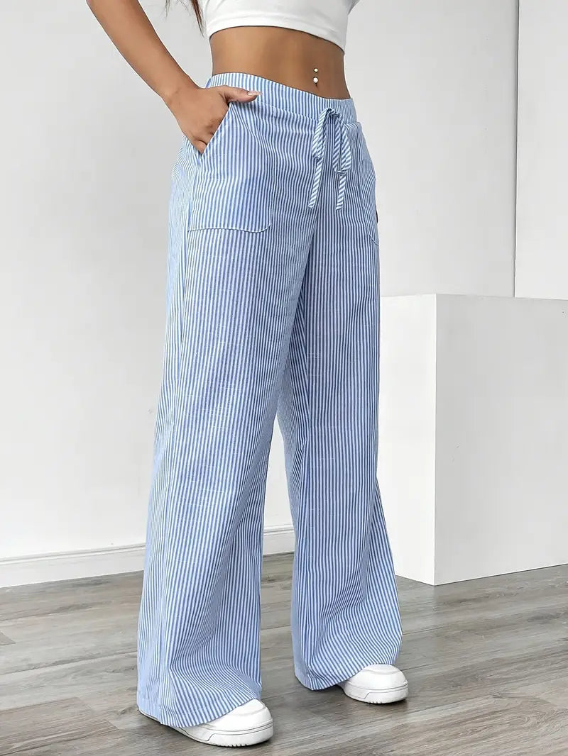 Alina | Elegant Striped Pants with Pockets