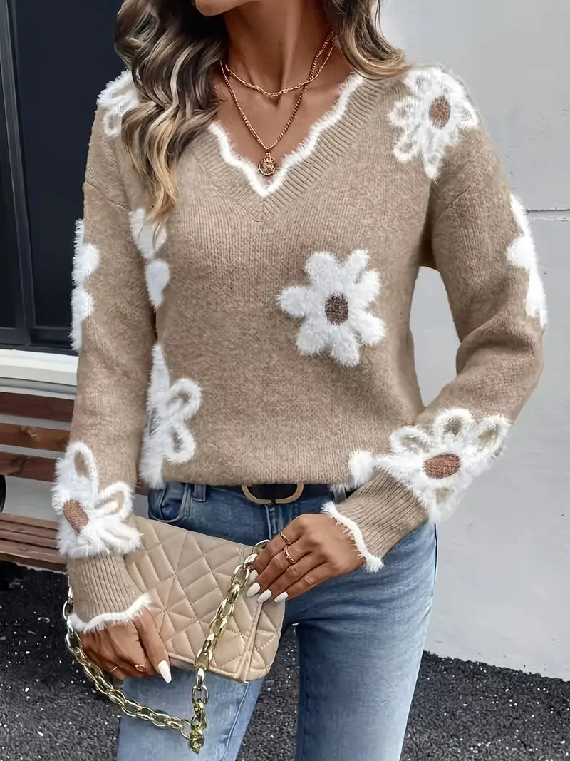 VERA™ | Elegant Floral Sweater