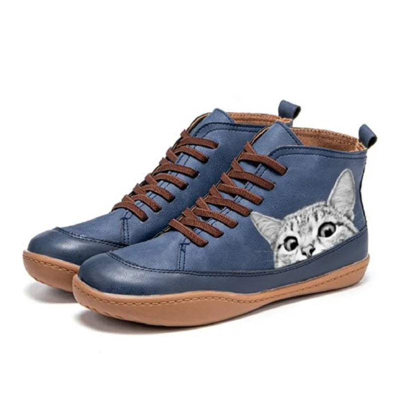 Felina | Leather Ankle Boots for Cat Lovers