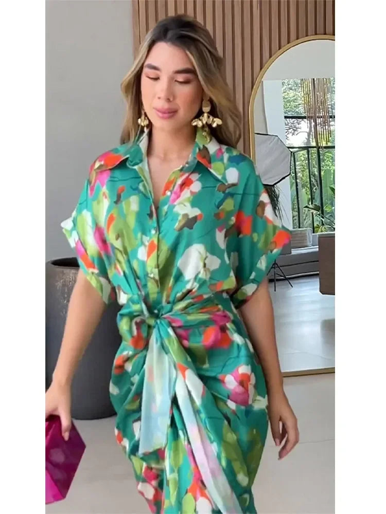 Valentina | Floral Button-Down Maxi Shirt Dress