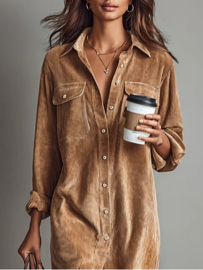 Macarena | Loose Midi Corduroy Dress