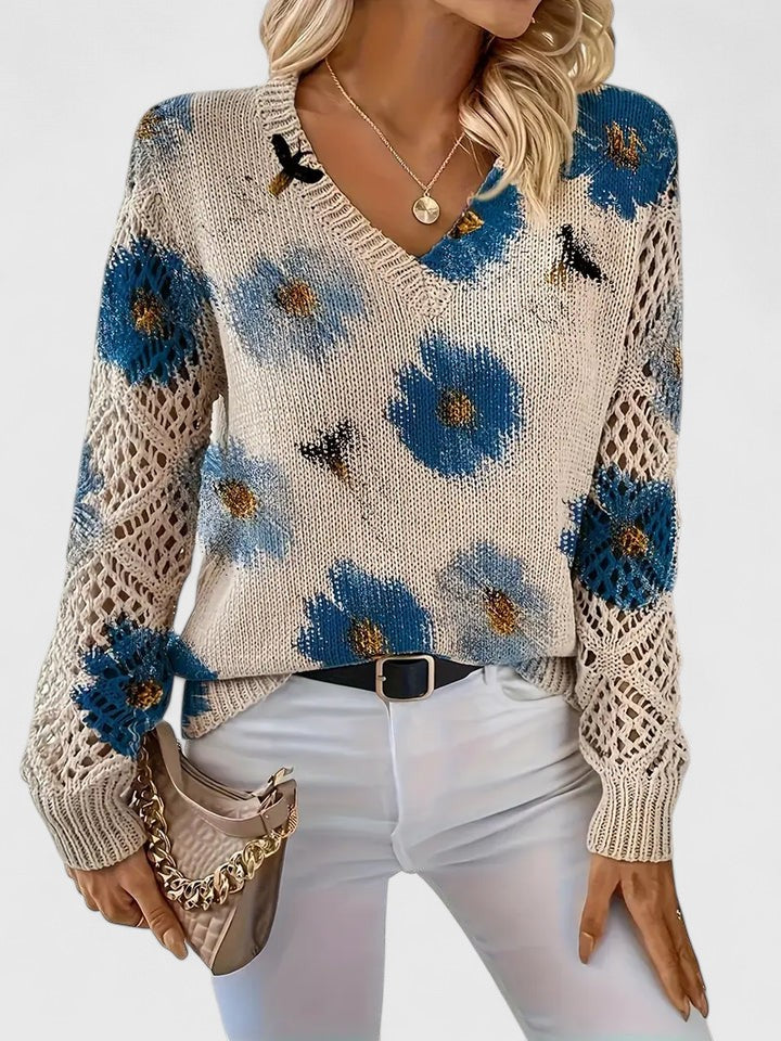 Violet | Elegant Floral Sweater