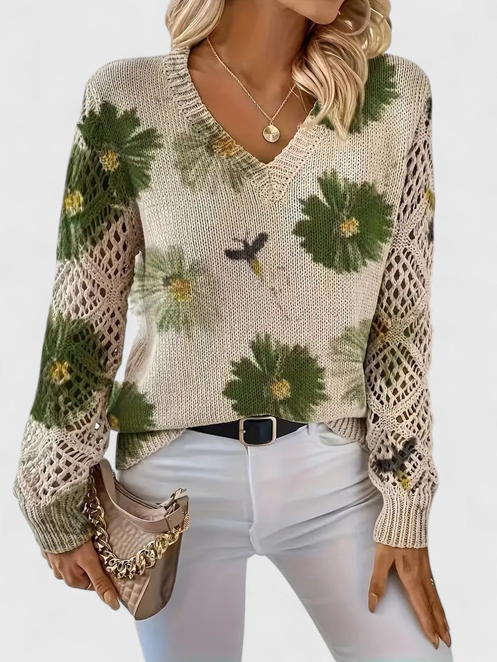 Violet | Elegant Floral Sweater