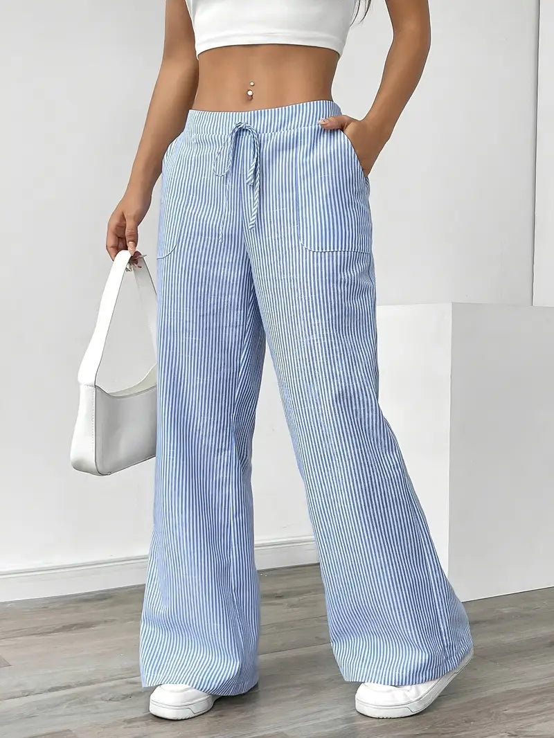 Alina | Elegant Striped Pants with Pockets