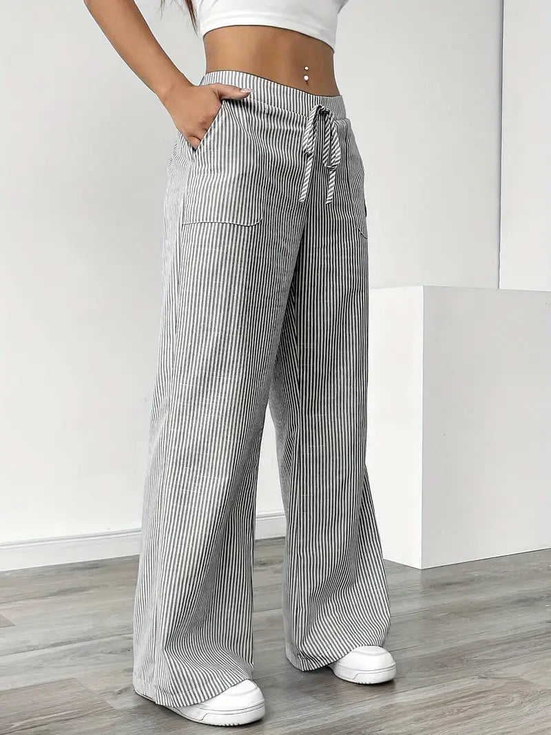 Alina | Elegant Striped Pants with Pockets
