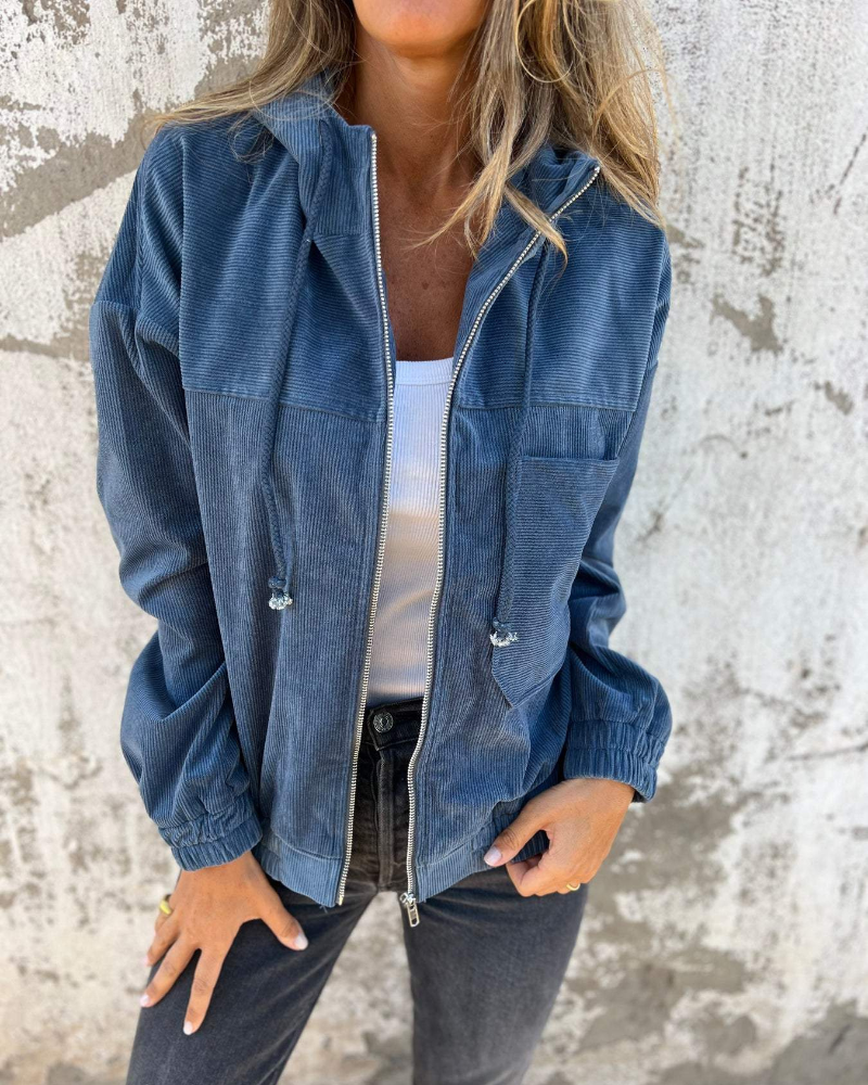 Julia | Cord Cardigan with Hood