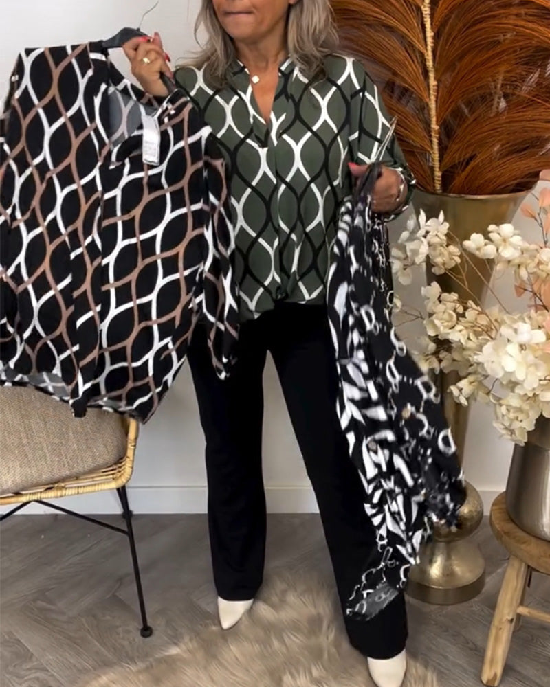 Claudia | Blouse with Modern Print