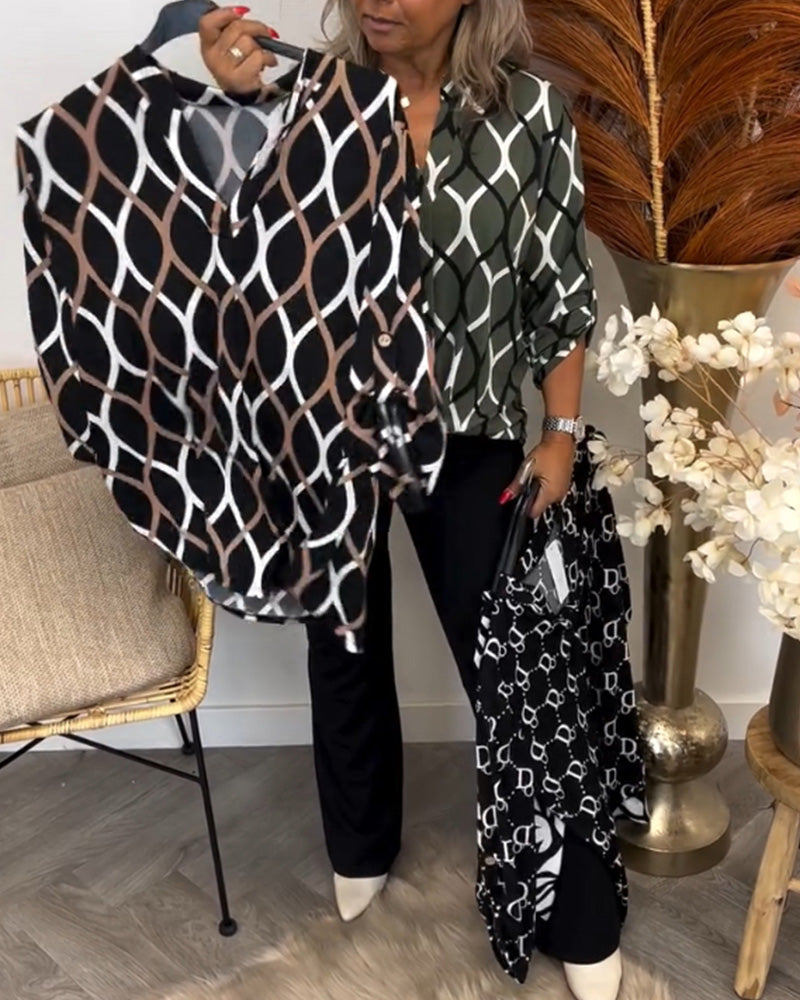 Claudia | Blouse with Modern Print