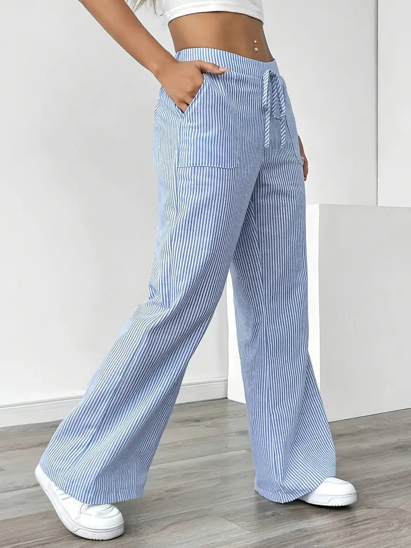 Alina | Elegant Striped Pants with Pockets