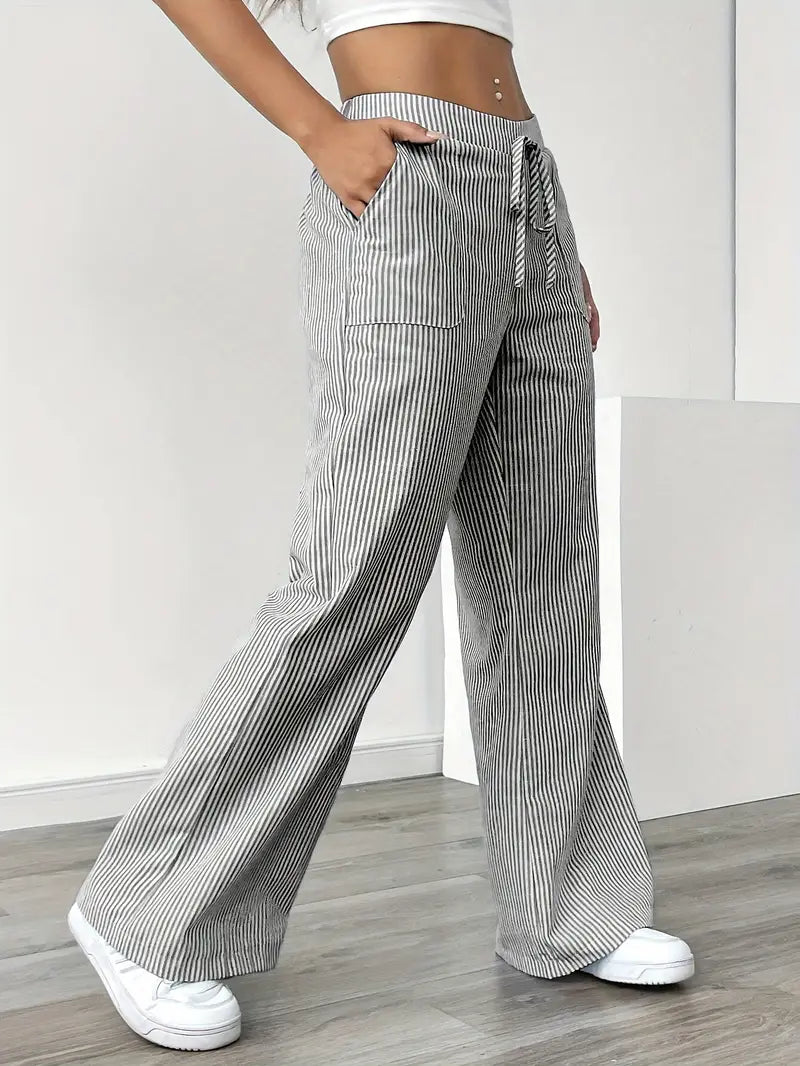 Alina | Elegant Striped Pants with Pockets