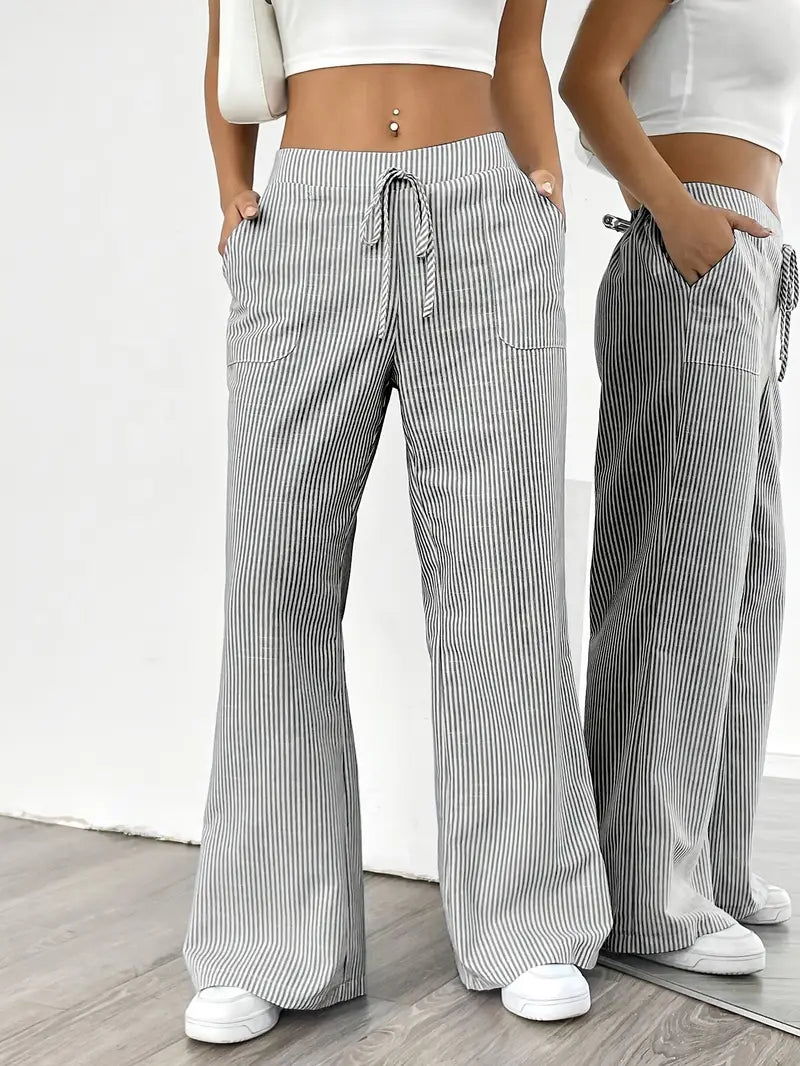 Alina | Elegant Striped Pants with Pockets