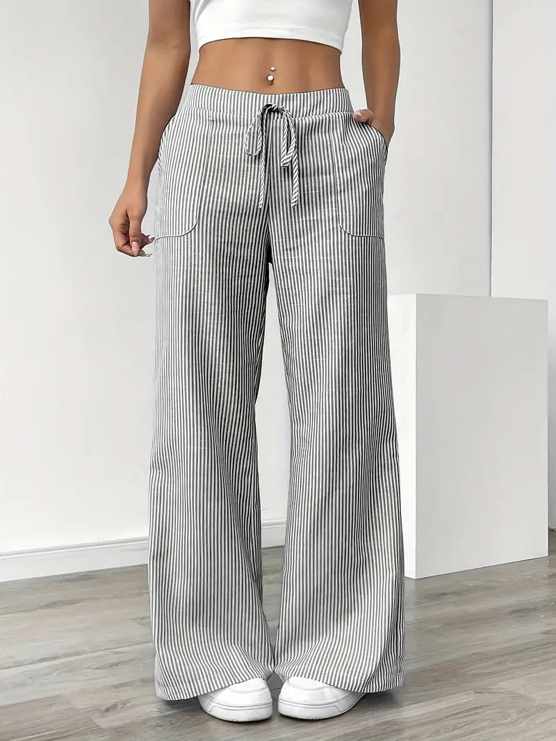 Alina | Elegant Striped Pants with Pockets