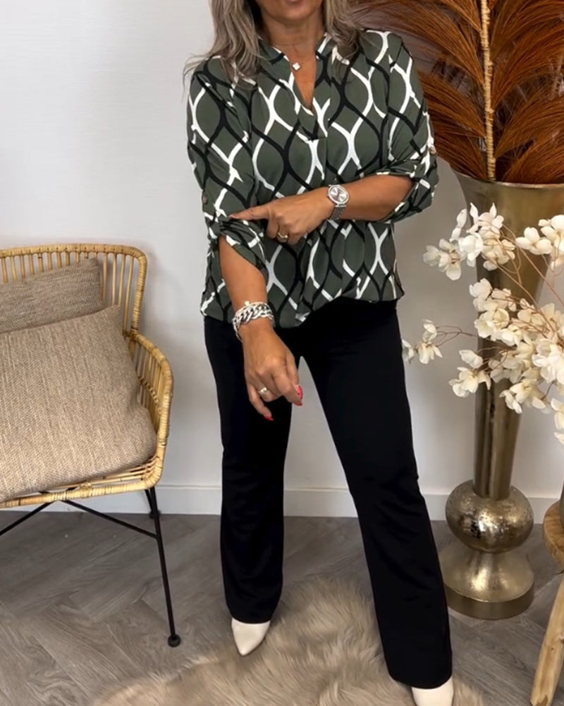 Claudia | Blouse with Modern Print