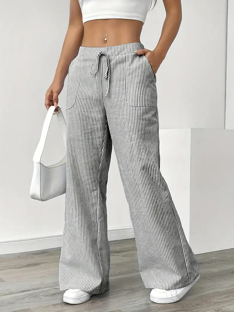Alina | Elegant Striped Pants with Pockets