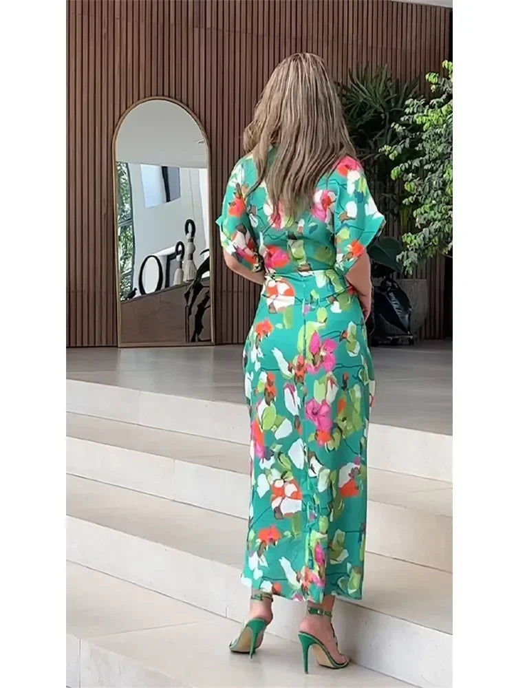 Valentina | Floral Button-Down Maxi Shirt Dress