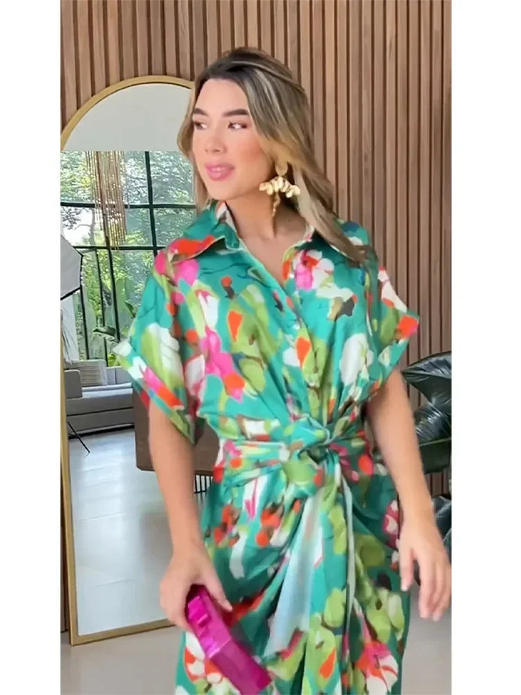 Valentina | Floral Button-Down Maxi Shirt Dress