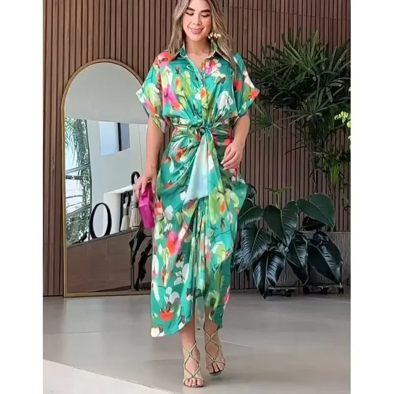Valentina | Floral Button-Down Maxi Shirt Dress