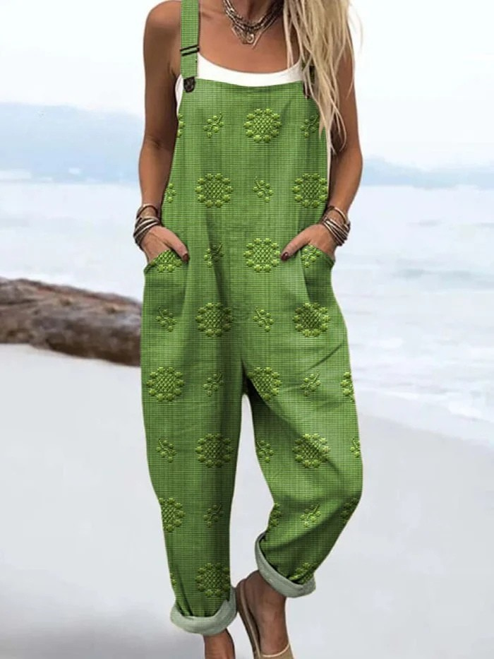 Summer Jumpsuit | Vintage Floral Pattern and Art Print