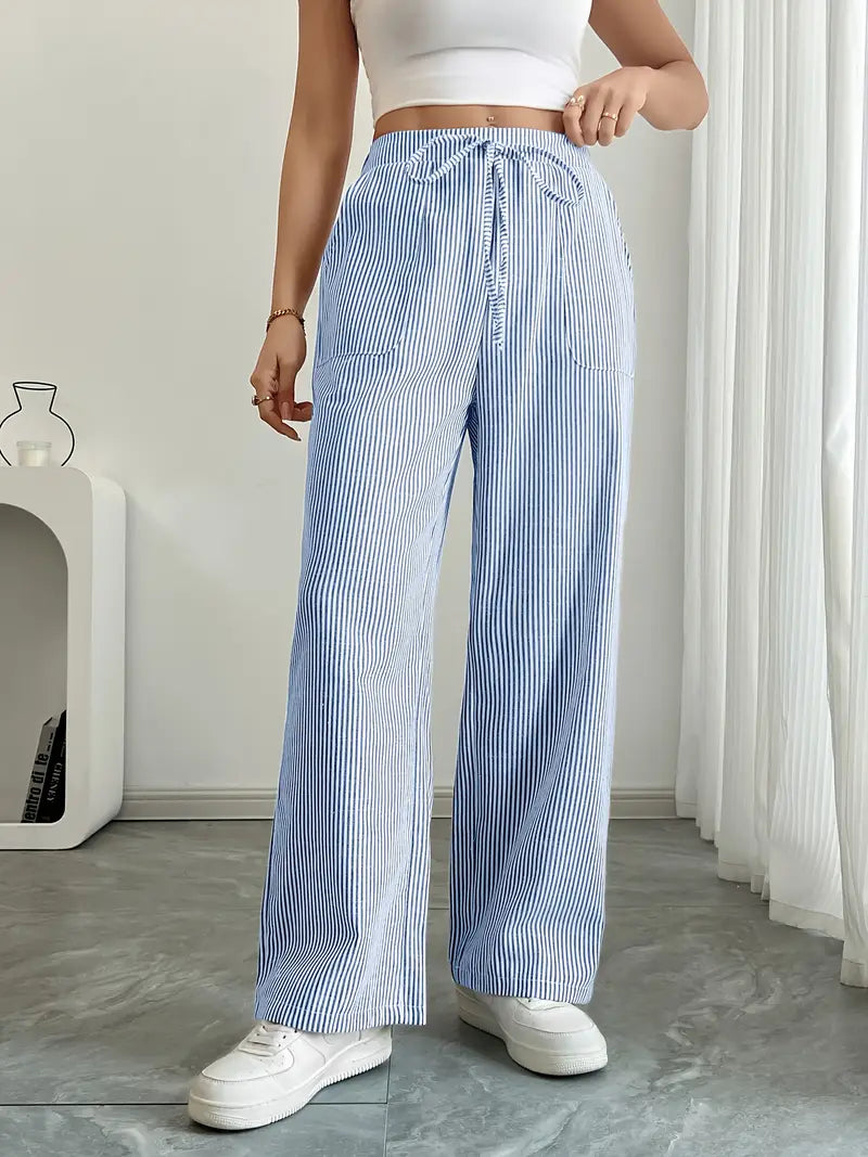 Alina | Elegant Striped Pants with Pockets