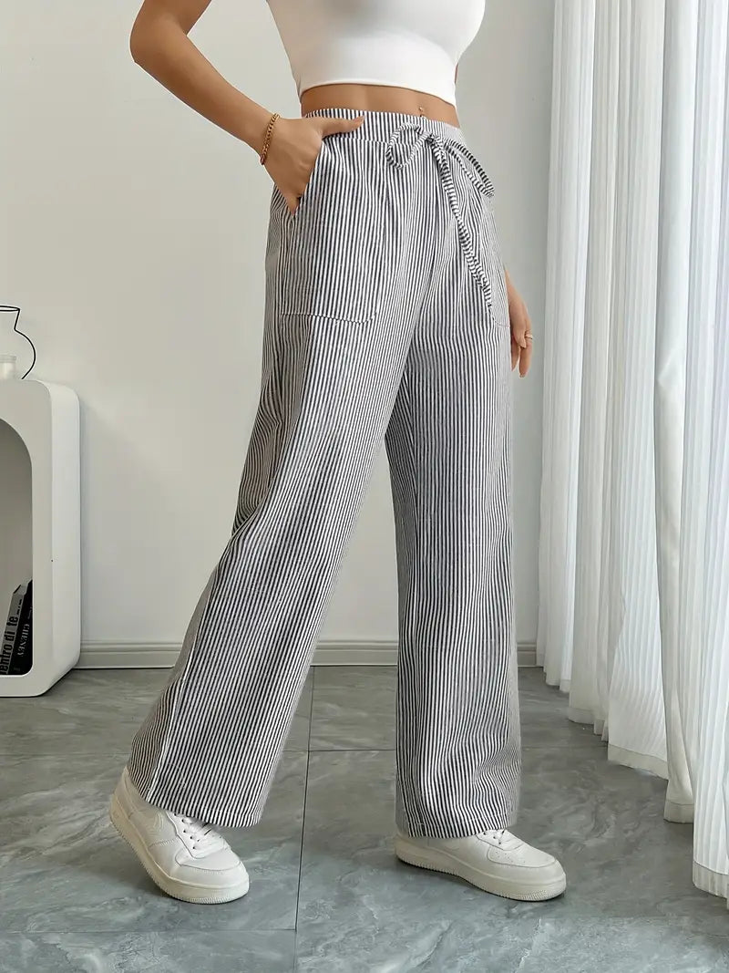Alina | Elegant Striped Pants with Pockets