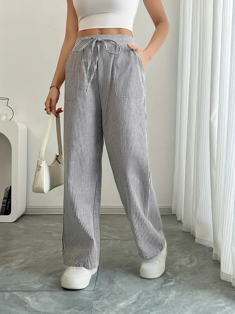 Alina | Elegant Striped Pants with Pockets