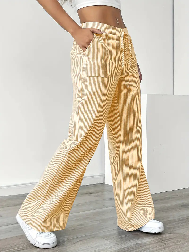 Alina | Elegant Striped Pants with Pockets
