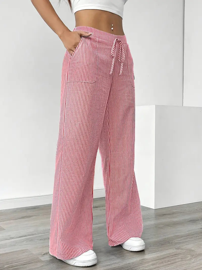 Alina | Elegant Striped Pants with Pockets