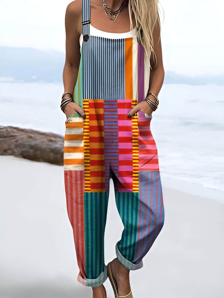 Summer Jumpsuit | Pop Stripe Overalls