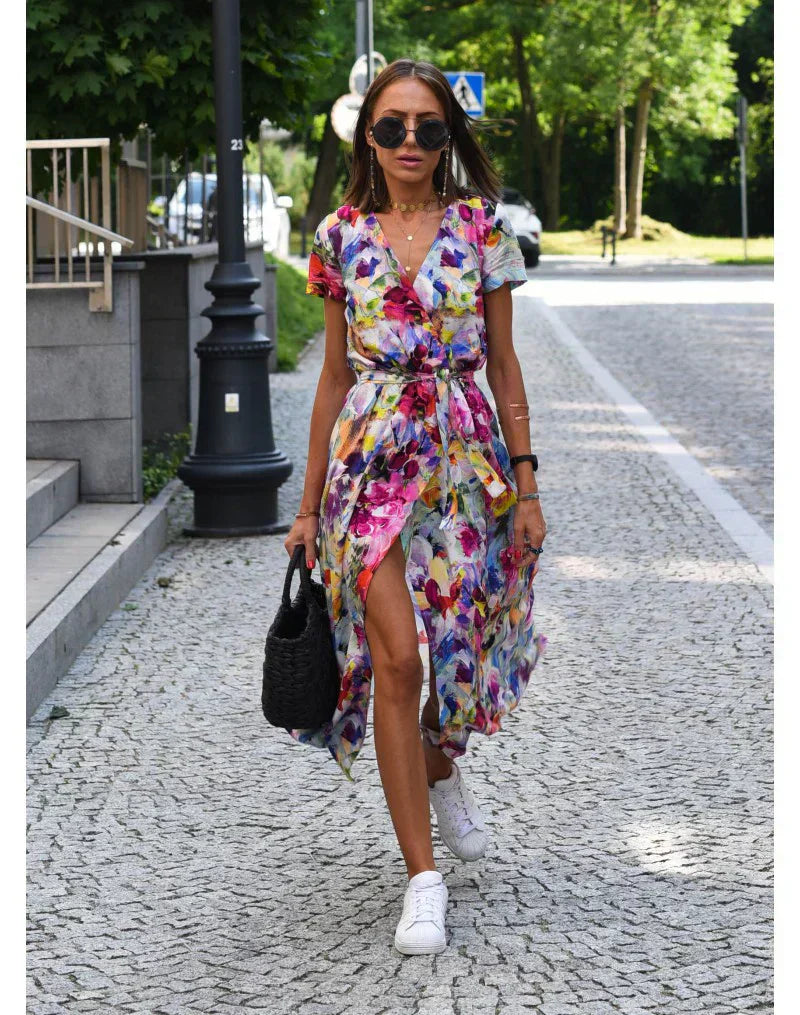 CLAUDIA | Elegant Dress with V-Neck